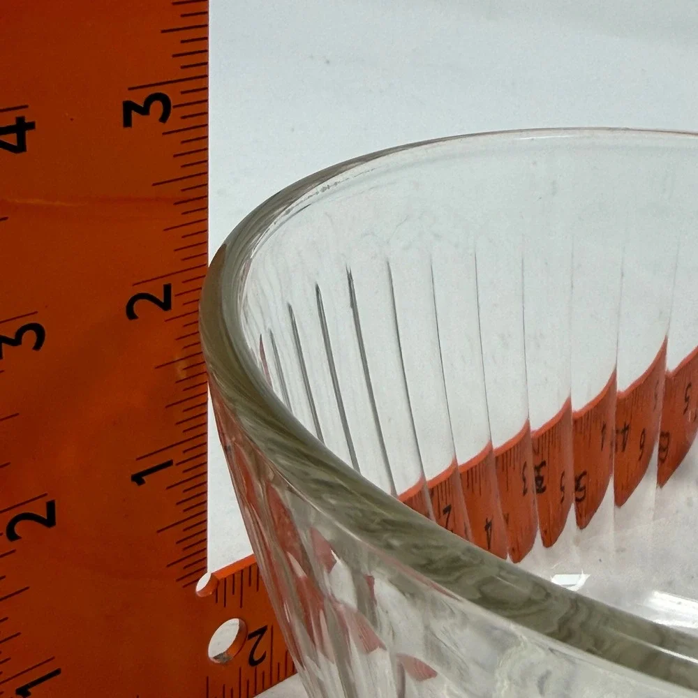 Vintage Pyrex 7401-S‎ Clear Ribbed Glass Custard Cups Prep Bowls Set of 2 750mL
